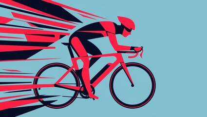 Fototapeta premium Cyclist speeding through a vibrant abstract background showcasing motion and energy in a dynamic race setting