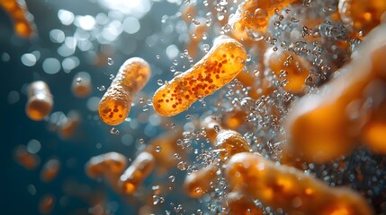Bacteria breaking down contaminants in a wastewater system