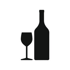 red wine bottle and glass