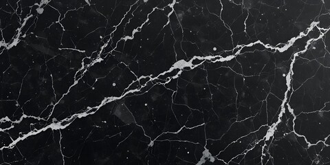 Luxury Black Marble Texture with White Veins &ndash; High-Resolution Natural Stone Background for Interior Design, Flooring, and Wall Art