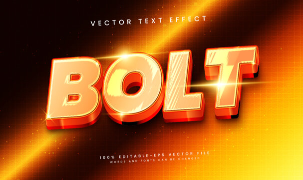 3d Bolt editable vector text effect. Suitable for modern and technology theme.