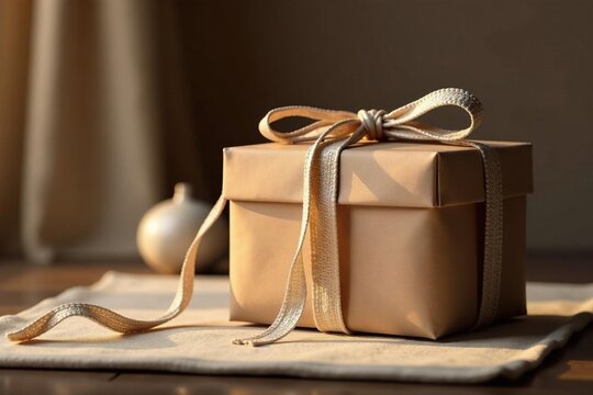 Subtle shadows, refined twine-tied packages; muted tones, luxurious feel, photography, texture, elegant