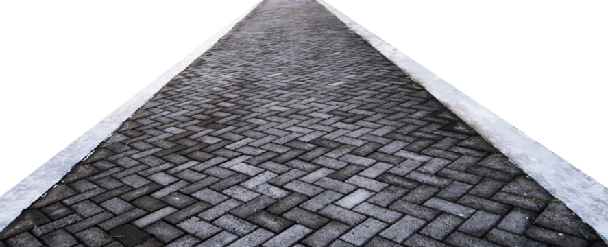 sidewalk in the park with transparent background