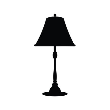 recommend clip art: Classic Table Lamp Silhouette Icon