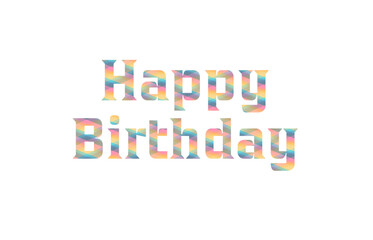Pastel Argyle “Happy Birthday” Lettering – Colorful Vector Greeting Word Art