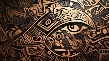 87. Puzzle art featuring intricate tribal designs