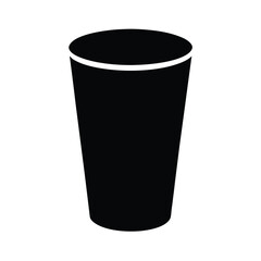 Black Disposable Paper Cup Icon