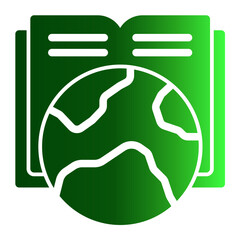 Geography Icon # Learning Pack # Glyph Gradient Style