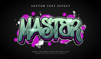 Master graffiti art, editable vector text effect. Suitable for street art or mural theme.