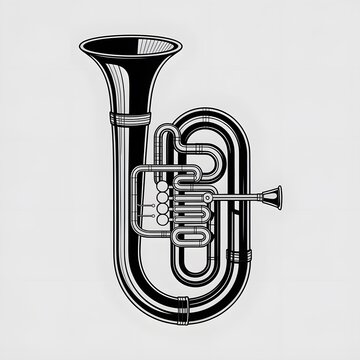 black and white tuba musical instrument clip art preview
