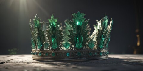 Dense emerald crown, sunlight filtering through, tree, pattern