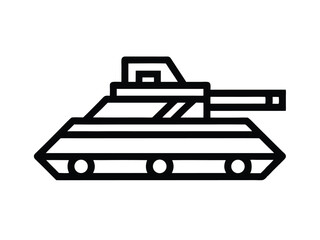 Military Tank Line Art Icon