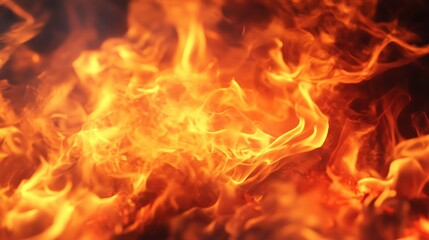 Fototapeta premium Fiery Flames Abstract Fire Texture Burning Embers Hot Gold Inferno