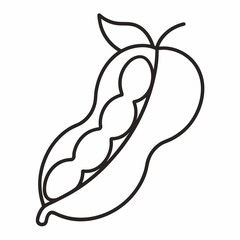Fava Bean outline icon on white background