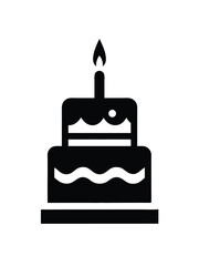 Birthday Cake Icon Black Silhouette