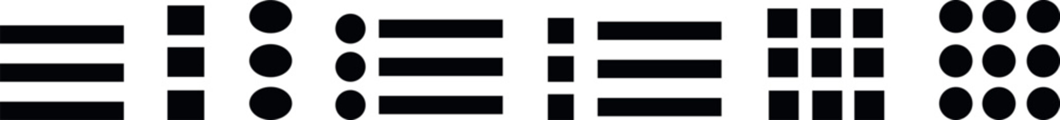 Obraz premium Set of black menu icons for mobile apps and websites