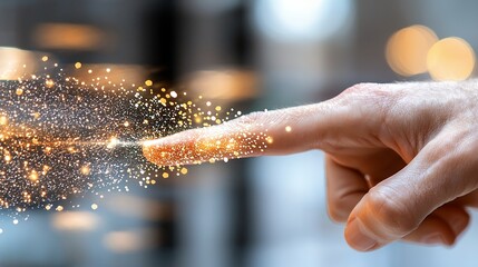 Finger Sparkles Digital Connection