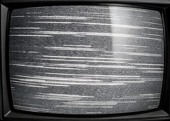 Vintage TV Screen with Static Noise and Glitch Effect