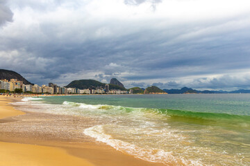 Obraz premium Copacabana Leme Beach Tropical Paradise in Rio de Janeiro Brazil.