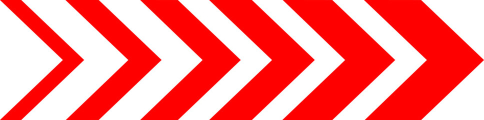 Dynamic Red Arrows Pointing to the Right, Sequence of Red Arrows Pointing