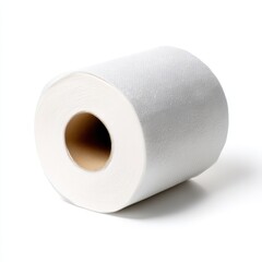 Fototapeta premium Clean White Toilet Paper Roll Isolated on White Background