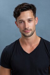 Fototapeta premium versatile actor headshot, neutral expression, studio lighting, suitable for casting