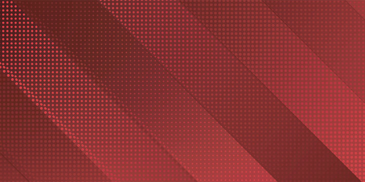 Red diagonal geometric shape with halftone. Modern fiber textured vector