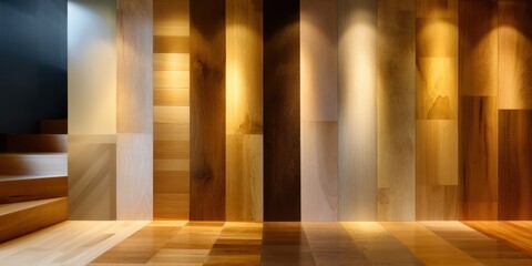 wood selection process by expert carpenter, indoor lighting, natural tones