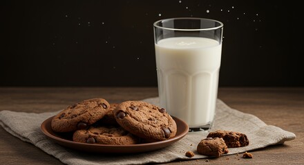 Chocolate chip cookies and milk