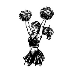 A sketchy style illustration of cheerleader