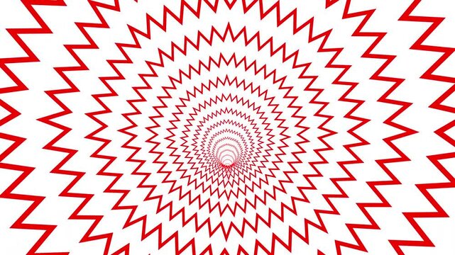 The red spiral design with jagged edges creates a dynamic visual effect. It gives the illusion of movement even though the image is still. 3D animation