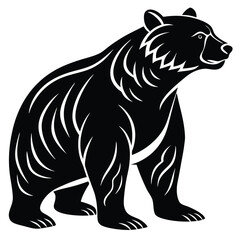 Majestic Black Bear Silhouette Powerful Wildlife Illustration