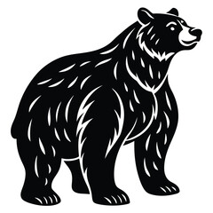 Majestic Black Bear Illustration Powerful Wildlife Art