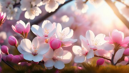 spring flowers pink and white