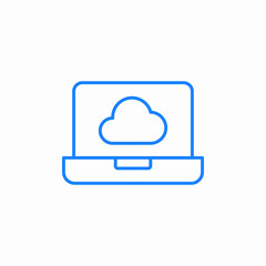 laptop cloud icon sign vector