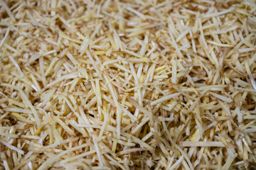 Traditional thinly sliced vegetables are prepared with spice in Thailand market creating authentic and flavorful culinary experience