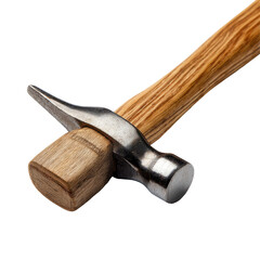 Close-up of a claw hammer with a wooden handle