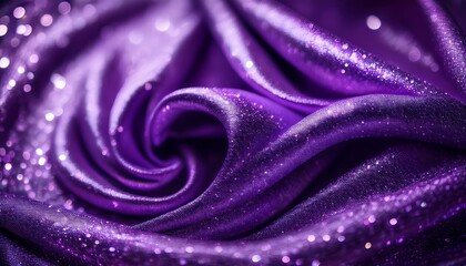 purple glittering fabric forms a crater like shape reflecting light and creating a mesmerizing visual effect perfect for luxury fashion or celebration themed projects