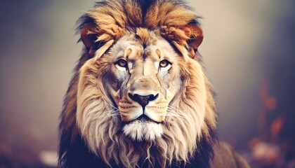 Fototapeta premium beautiful detailed close up image of a lion looking at camera