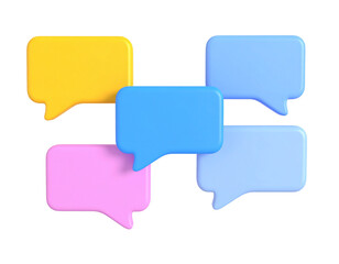 Colorful interconnected speech bubbles
