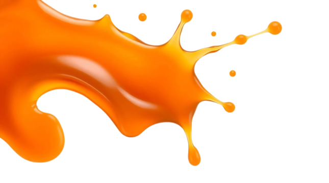 Caramel splash isolated on transparent background