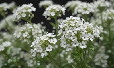 Delicate gypsophila blooms, tiny white petals, close-up view , plant life, fragile