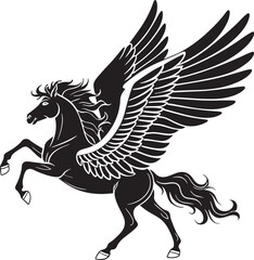 Fototapeta premium winged horse silhouette abstract art transparent background
