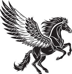 Obraz premium winged horse silhouette abstract art transparent background