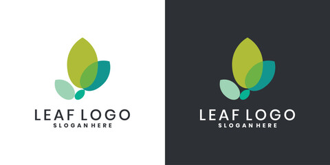 Abstract leaf logo design for eco-friendly, organic and health brands