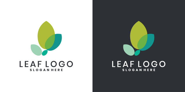 Abstract leaf logo design for eco-friendly, organic and health brands - Powered by Adobe