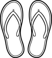 Minimalist Line Art Flip Flop Sandals Design in Patriotic Colors for Independence Day