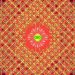 Created to be a tile pattern,fabric pattern,backdrop,which is composed of squares,triangles,straight lines that are arranged in layers in an orderly manner,making look like simple diamond and flower.