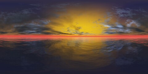 sea panorama, HDRI, environment map , Round panorama, spherical panorama, equidistant projection, 360 high resolution panorama 
3d rendering,  