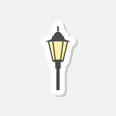 Street Lantern retro icon sticker isolated on gray background